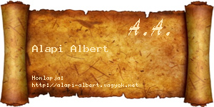 Alapi Albert névjegykártya